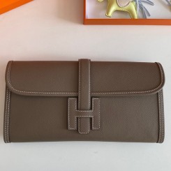 Hermes Jige Elan 29 Clutch Bag In Taupe Epsom Leather JM224jC82