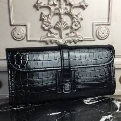 Hermes Jige Elan 29 Clutch In Black Crocodile Leather JM1698zp53