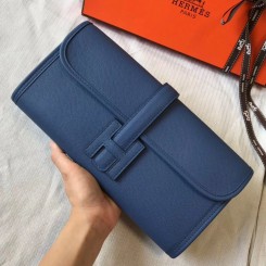 Hermes Jige Elan 29 Clutch In Blue Agate Epsom Leather JM1083yx89