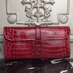 Hermes Jige Elan 29 Clutch In Dark Red Crocodile Leather JM1087io40
