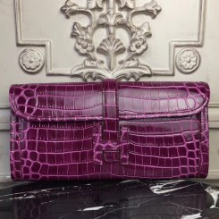 Hermes Jige Elan 29 Clutch In Fuchsia Crocodile Leather JM1990ZZ98