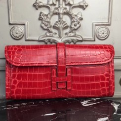 Hermes Jige Elan 29 Clutch In Red Crocodile Leather JM474rf73