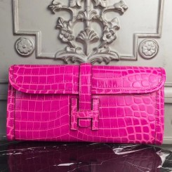Hermes Jige Elan 29 Clutch In Rose Red Crocodile Leather JM2081zR31