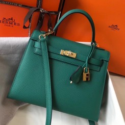 Hermes Kelly 25cm Sellier Bag In Malachite Epsom Leather JM16Zf62