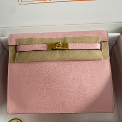 Hermes Kelly Danse II Bag In Rose Sakura Evercolor Calfskin JM1624fj51