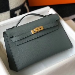 Hermes Kelly Pochette Bag In Vert Amande Epsom Leather JM1751jq27