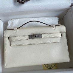 Hermes Kelly Pochette Handmade Bag In Nata Swift Calfskin JM175NR41