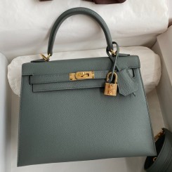 Hermes Kelly Sellier 25 Handmade Bag In Vert Amande Epsom Calfskin JM2037Xw85
