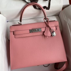 Hermes Kelly Sellier 28 Handmade Bag In Rose Confetti Epsom Calfskin JM1894Kd37