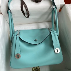Hermes Lindy 26 Handmade Bag In Blue Atoll Swift Calfskin JM1851DU34