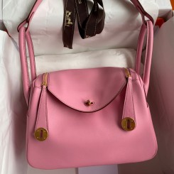 Hermes Lindy 26 Handmade Bag In Rose Confetti Swift Calfskin JM1447vU99