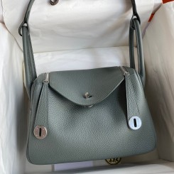 Hermes Lindy 26 Handmade Bag In Vert Amande Clemence Leather JM1714jC82
