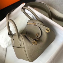Hermes Lindy Mini Bag In Tourterelle Clemence Leather GHW JM314Zf62