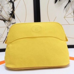 Hermes Medium Bolide Travel Case In Yellow Cotton JM1104Hv51