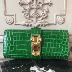 Hermes Medor Clutch Bag In Bamboo Crocodile Leather JM916yH13