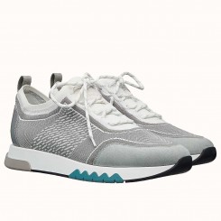 Hermes Men's Addict Sneakers In Grey Knit JM1511qx37
