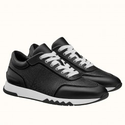 Hermes Men's C-Addict Sneakers In Black Perforated calfskin JM380Hj78