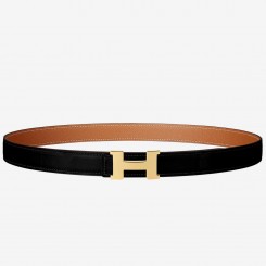 Hermes Mini Constance 24mm Reversible Belt Black/Gold JM1287fN93