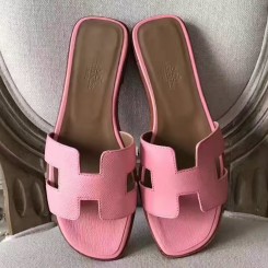 Hermes Oran Sandals In Pink Epsom Leather JM225Wc12