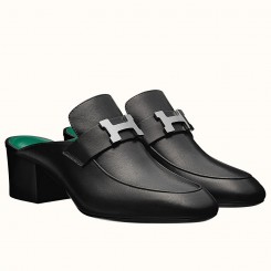 Hermes Paradis Mules In Black Calfskin JM1155jq27