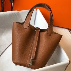 Hermes Picotin Lock 18 Bag In Gold Clemence Leather JM1366WY31