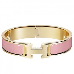 Hermes Pink Enamel Clic H PM Bracelet JM1507Qh97