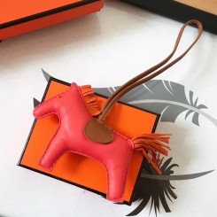 Hermes Rodeo Horse Bag Charm In Piment/Camarel/Orange Leather JM932Hd99