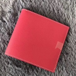 Hermes Rose Red MC Copernic Compact Wallet JM1801MV77