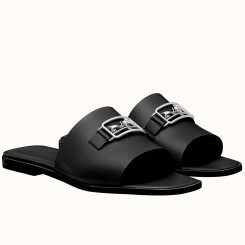 Hermes Villa Sandals In Black Calfskin JM805jk62