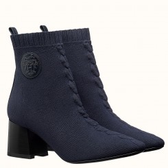 Hermes Volver 60 Ankle Boot In Blue Knit JM1517Nl93