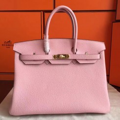 Imitation Hermes Birkin 40 Handmade Bag In Pink Clemence Leather JM484nD28