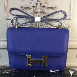 Imitation Hermes Blue Electric Constance MM 24cm Epsom Leather Bag JM235if87
