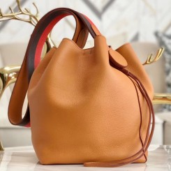 Imitation Hermes Licol 17cm Bag In Tan Evercolor Calfskin JM1709QA81