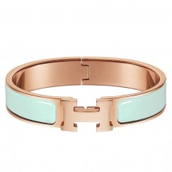 Knockoff Hermes Aqua Enamel Clic H PM Bracelet JM505jI43