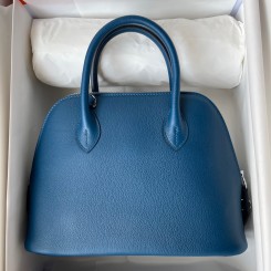 Knockoff Hermes Bolide 1923 25 Handmade Bag In Deep Blue Evercolor Calfskin JM1613aP53