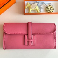 Knockoff Hermes Jige Elan 29 Clutch Bag In Rose Lipstick Swift Calfskin JM55AT21