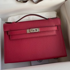 Knockoff Hermes Kelly Pochette Handmade Bag In Ruby Epsom Calfskin JM1595tp21