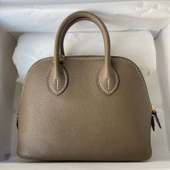 Replica Cheap Hermes Bolide 1923 Mini Handmade Bag In Taupe Chevre Mysore Leather JM943Vu82
