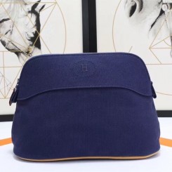 Replica Fashion Hermes Medium Bolide Travel Case In Blue Electric Cotton JM1081Vw59