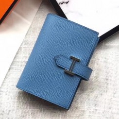 Replica Hermes Bearn Mini Wallet In Sky Blue Epsom Leather JM956yF79