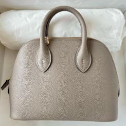 Replica Hermes Bolide 1923 Mini Handmade Bag In Gris Asphalt Evercolor Calfskin JM1604PU57
