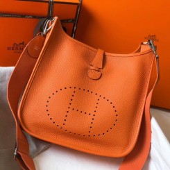 Replica Hermes Evelyne III 29 PM Bag In Orange Clemence Leather JM2083Va47