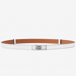 Replica Hermes Kelly 18 Belt In White Epsom Leather JM864BH97