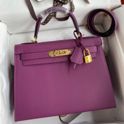 Replica Hermes Kelly Sellier 28 Handmade Bag In Anemone Epsom Calfskin JM1025iH93