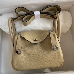 Replica Hermes Mini Lindy Handmade Bag In Trench Clemence Leather JM1612Ay93