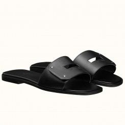 Replica Hermes View Sandals In Black Calfskin leather JM1967gn30