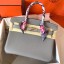 AAA Hermes Birkin 30 Handmade Bag In Pearl Grey Clemence Leather JM54xz31