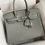 AAA Hermes Birkin 30 Retourne Handmade Bag In Girls Mouette Clemence Leather JM381DY28