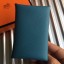 AAA Hermes Calvi Card Holder In Blue Jean Epsom Leather JM1842xz31