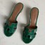 AAA Hermes Oasis Sandals In Green Shiny Niloticus Crocodile JM263eP47
